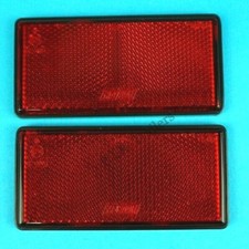 2 x RED Rear Reflectors Self Adhesive Stick on 100mm x 50mm -Trailer Caravan