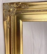 Antique Gold Ornate Baroque Wood Picture Frame Gold Liner 3" Wide