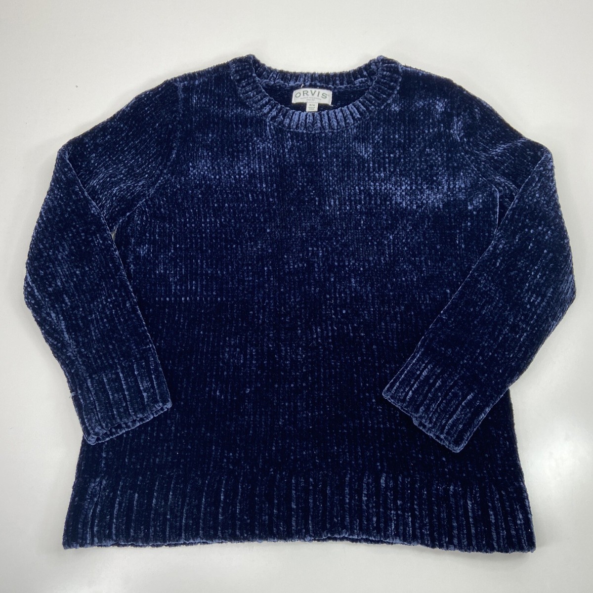 Orvis Women’s Navy Blue Chenille Sweater Size M