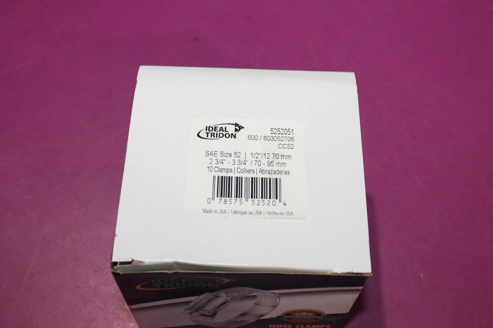 Box of Ten (10) Ideal Tridon Clamps. SAE Size 52. Part 5252051. See pic.