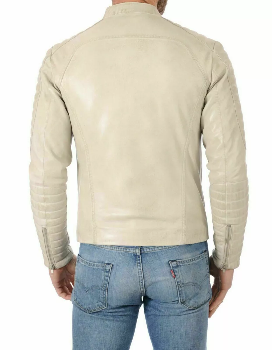 Cream biker deals jackets
