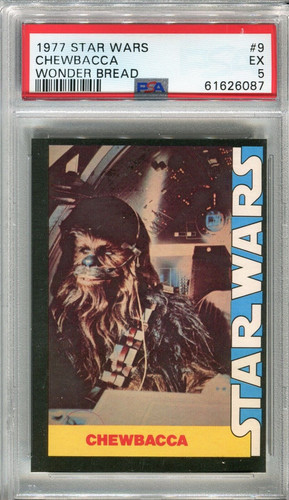 1977 Wonder Bread Star Wars #9 Chewbacca — PSA 5