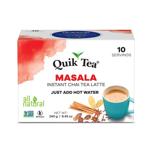 Quiktea Masala Chai Tea Latte - 10 Count Single Box - All Natural Preservative F - 第 10/12 張圖片