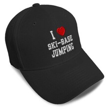Baseball Cap I (Love) Ski-Base Jumping Red Heart Sports Lovers Ski-Base Jumping