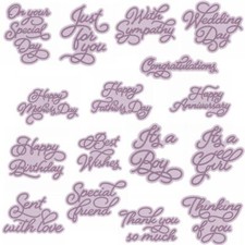 Love Wishes Greetings Word Metal Cutting Dies Scrapbooking Embossing DIY Stencil