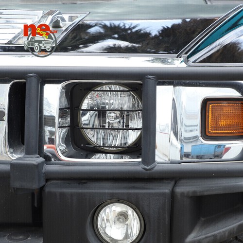 Carbon Steel Front Headlight Cover Lampshade Guards Grill For Humme-r H2 03-09 - Picture 4 of 8