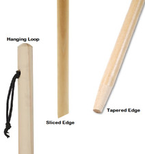Wooden Broom Stick Handle Pole Mop Snow Shovel Long L47" Thick D2.7cm Hang Loop