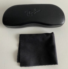 Ray Ban Eyeglasses Sunglasses Case Rayban Logo Hardshell Black Designer w/ Cloth