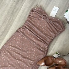 Zara Nude Tulle Midi Dress Size Large