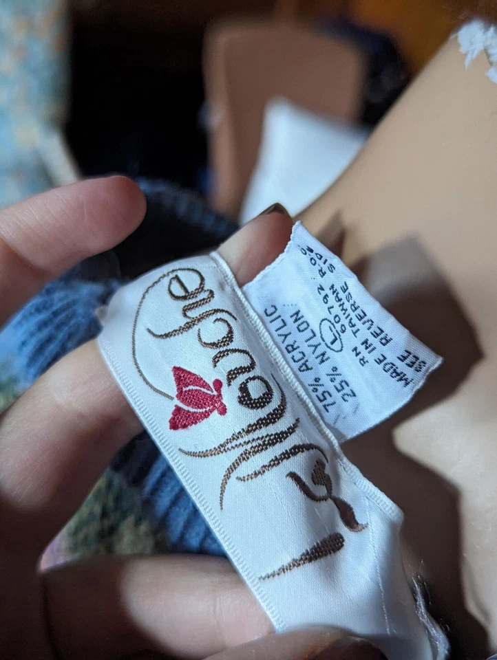 Suéter a Rayas Cuello en V Vintage Años 70 La Mouche Space Dye Talla XS/S Foto 4 de 4