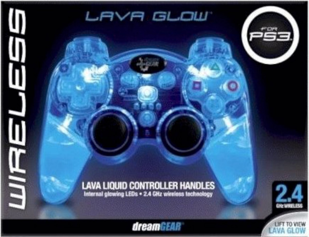 dreamGEAR Lava Glow Wireless PS3 Gaming Controller BLUE