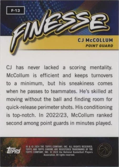 2023-24 Topps Chrome - C.J. McCollum #F-13