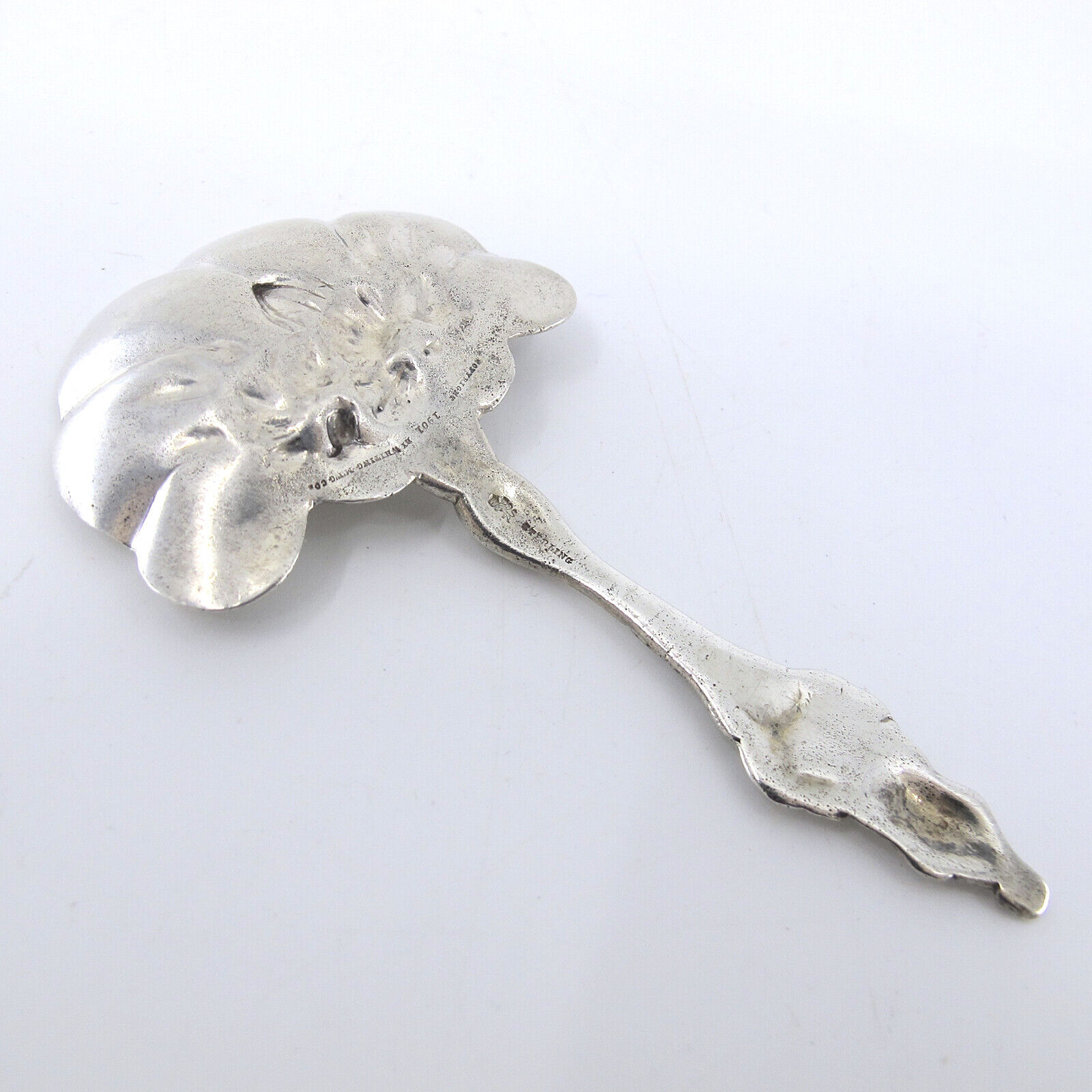HIBISCUS by WHITING Sterling Silver Bon Bon Nut Spoon Figural Cast No Monogram