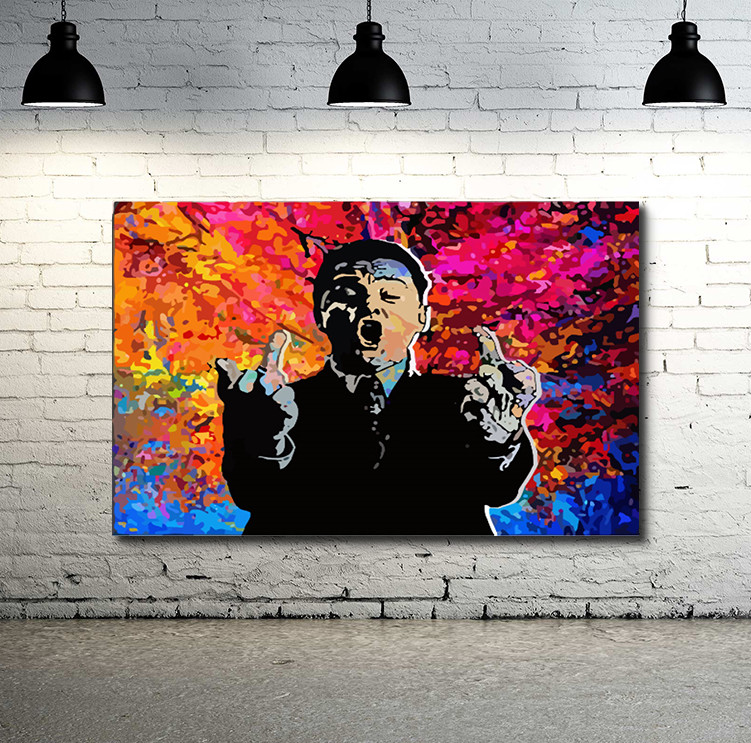 Wolf of Wall Street Leo DiCaprio Flip Off Art Jordan