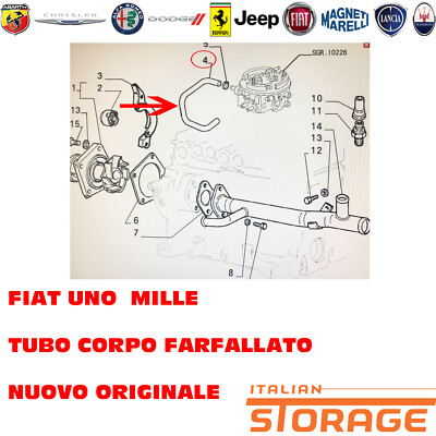 FIAT UNO MILLE TUBE SLEEVE THROTTLE BODY NEW ORIGINAL 7521480