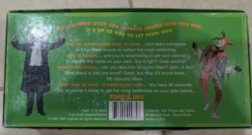 Times Up!- Game by R&R Games /1999 Edition/ Complete Ages 12 And Up - Image 2 of 4