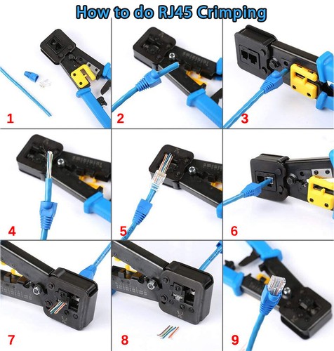 Outil de sertissage Ethernet RJ45 Crimper Cat5 Cat6 avec connecteurs de passage RJ45 - Photo 4/11