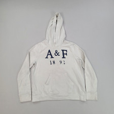 Abercrombie Sweater Girls 15/16 White Hoodie Pullover Fleece Outdoor Youth Kids