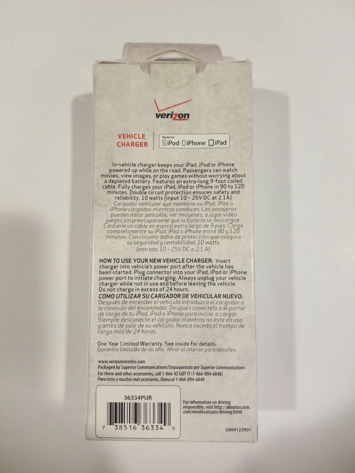 Brand New Puregear Vehicle Charger for iPod touch, iPhone 4, iPad - Image 2 of 3