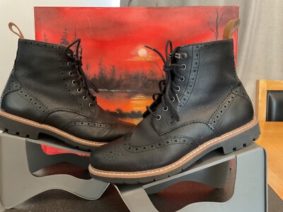 Clarks Batcombe Lord Herren Leder Schwarz Brogue Stiefel Uk8G Smart Freizeit Sehr guter Zustand