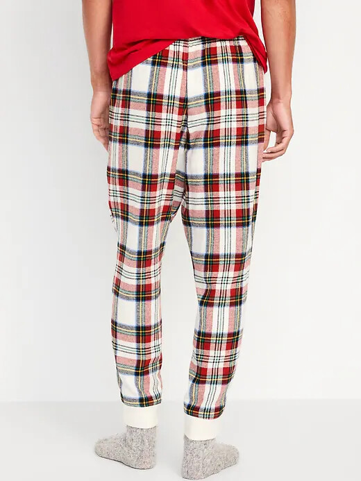 NWT Old Navy White Tartan Plaid Flannel Jogger Pajama Pants Sleep Men S M L  XL