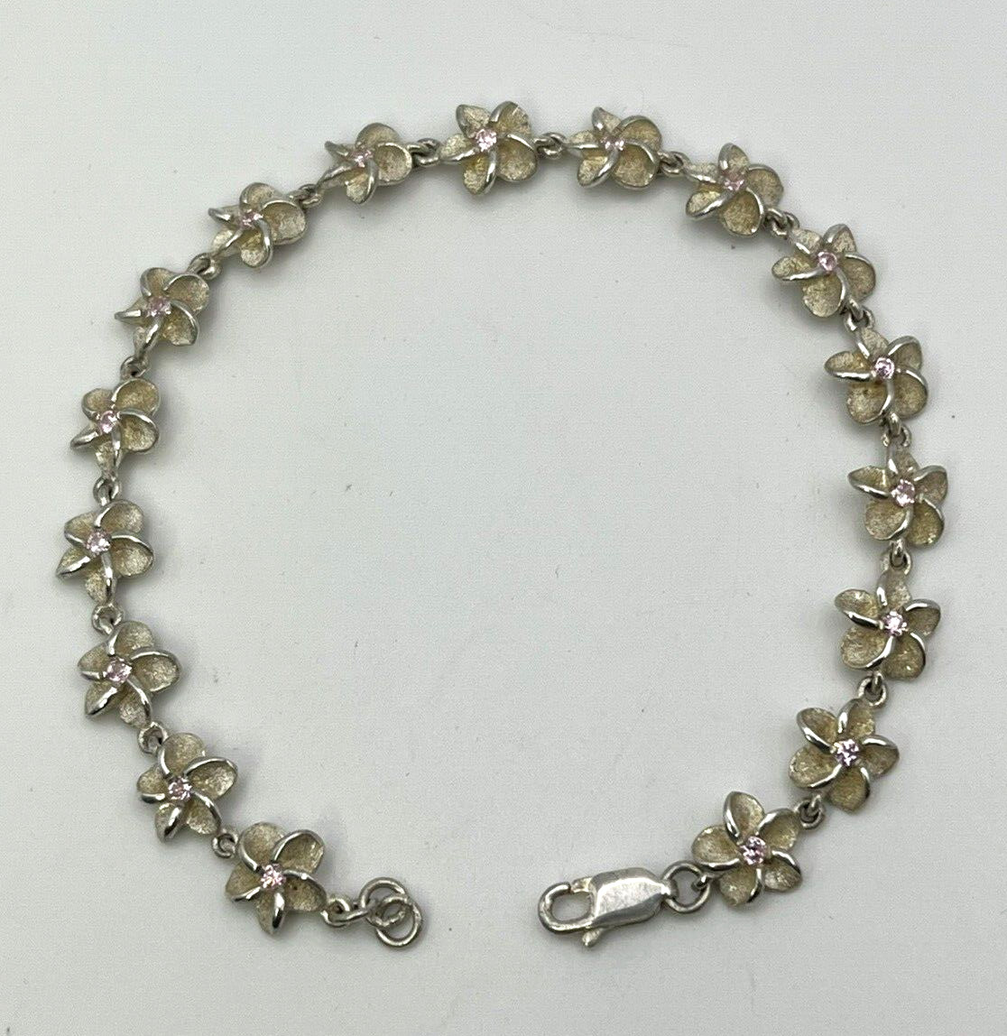 PETITE Solid Sterling Silver 925 MIni FLOWER CHAI… - image 2