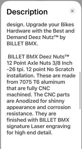 “Billet⚡️Bmx” Deez🥜Nutz (OIL⚡️SLICK) 3/8” Bmx Axle Bolts🔥⚡️🔥 - Picture 5 of 6