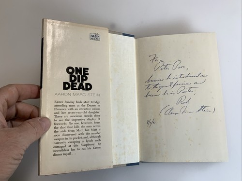 Signed, One Dip Dead (Crime Club Selection), Aaron Marc Stein 1979 HC DJ 1st - Picture 2 of 11