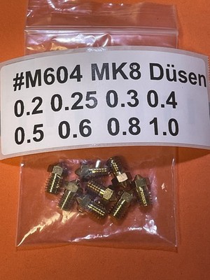 8x 3D Printer Nozzle Drill M6 Steel MB MK8 0.2 0.25 0.3 0.4 0.5 0.6 0.8 1.0