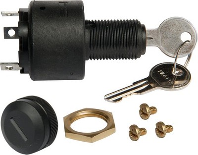 Ignition Switch - Off-Run-Start, white, medium