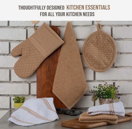 16 Piece Dish Cloths Set - 100% Cotton, Heat Resistant Mittens and Pot Holder... - Picture 3 of 9