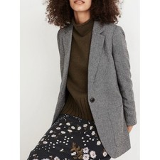 MADEWELL Larsen Blazer Herringbone Preppy Academia Classic Oversized Wool XS