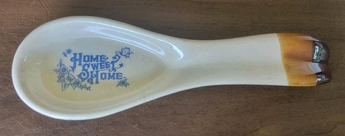 Vintage 1970s Glazed "Home Sweet Home" Spoon Rest