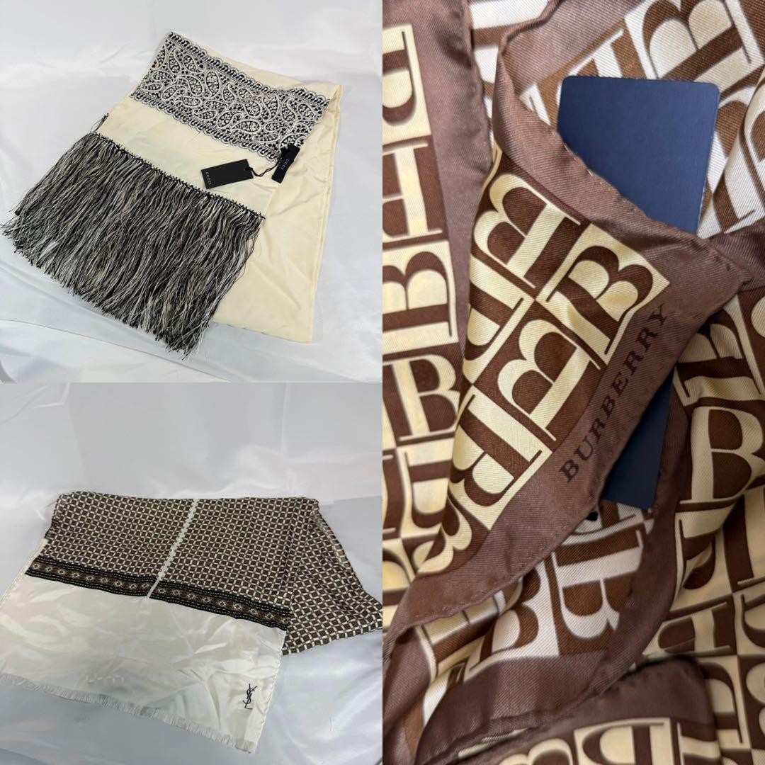 Gucci Large Stole Yves Saint Laurent Burberry Scarves Used