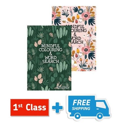 A5 Mindful Colouring Wordsearch Book Activity Puzzles Travel Books Single Book.