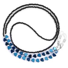 BILIONE Beaded Glasses Chain for Women, Eye Glasses Holders Around Neck Blue