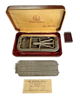 Vintage Rolls Razor  The Traveler  Set w/ Case & Blade   Made in England
