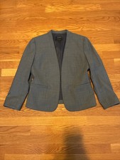 J. Crew wool Collarless Blazer Jacket in Bi Stretch Sz 8 P. Pre Owned