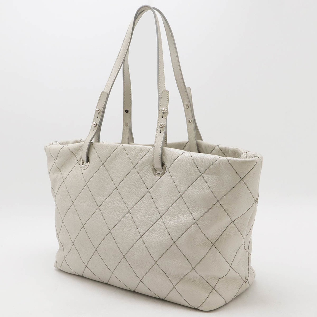 CHANEL On the Road Coco Mark Tote Bag Shoulder Quilted