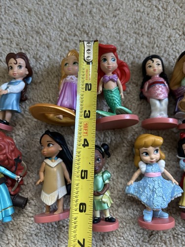 Lot 10 Disney Animators Collection Mini Princess Figures 3” Toddler Doll - Picture 10 of 16