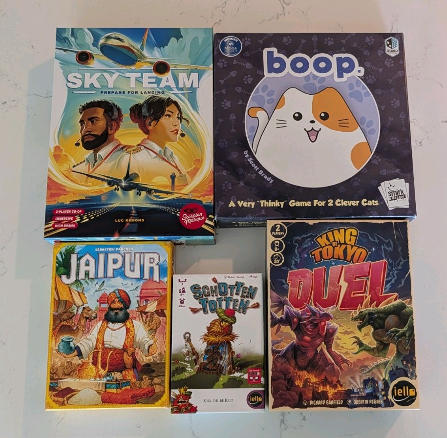 Games: Boop; Jaipur; King Of Toyko Duel; Schotten Totten; Sk