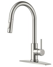 Kitchen Sink Faucet with Pull Down Sprayer, Brushed Nickel Stainless Steel Ki...