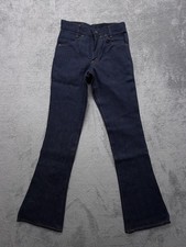Vintage Levis Bell Bottom Jeans Mens 27x32 Dark Wash Denim Student Made USA 70s