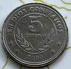 COIN NICARAGUA 5CORD 2000 XF 201-182 — photo 2