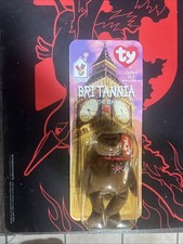 Vintage TY Britannia The Bear Beanie Baby 1997 Retired 1993 Tag Error