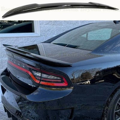 For 2011-2023 Dodge Charger HELLCAT Style Spoiler Rear Wing #PX8 PITCH BLACK