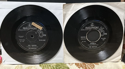2x The BEATLES India “Day Tripper/We Can Work It.”&Michelle Parlophone 45-R.5389