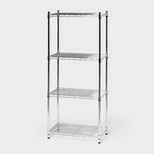 4 Tier Wire Shelving Chrome - Brightroom