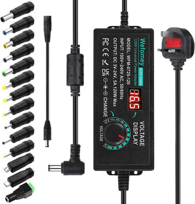 Wefomey Universal Netzteil 3V~24V 5A 120W einstellbar variabel AC/DC Adapter...