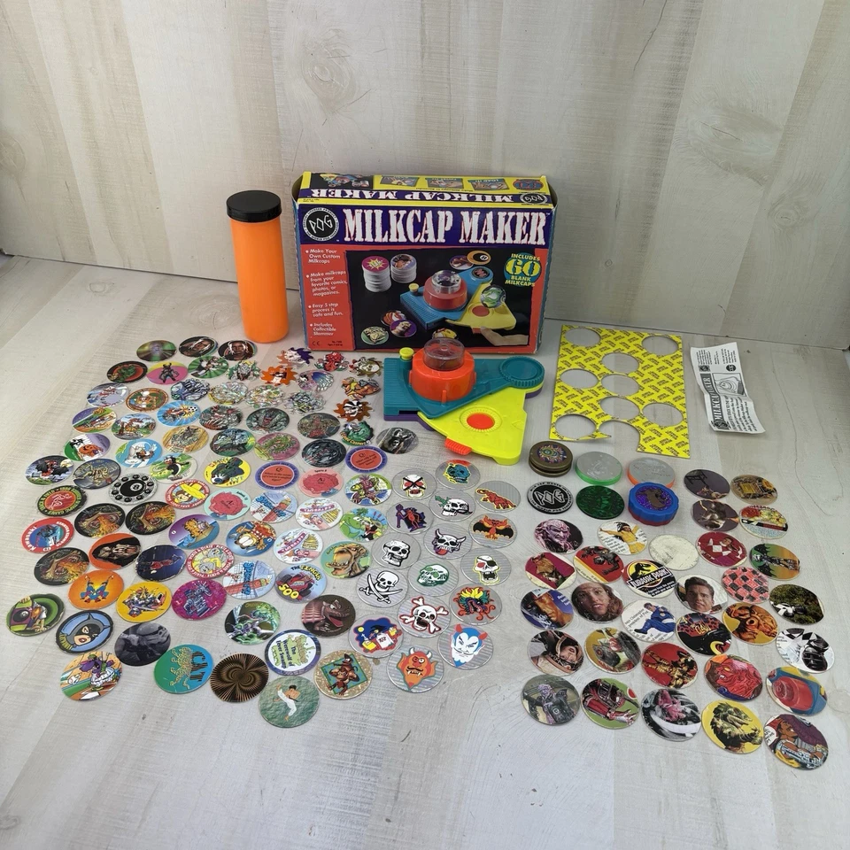 Pog Milkcap Maker Machine 1995, 6 Smashers & Full Sleeve Container Of Misc Pogz - Image 2 of 4
